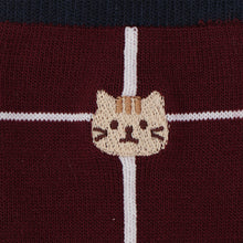  ふくふくにゃんこ ゆるまど刺繍クルーソックス
