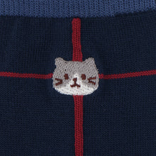  ふくふくにゃんこ ゆるまど刺繍クルーソックス
