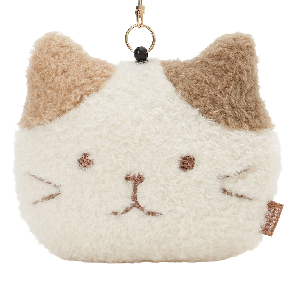 ふくふくにゃんこ ぽわぽわリール付きパスケース