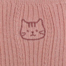  ふくふくにゃんこ  同色刺繍メロウクルーソックス
