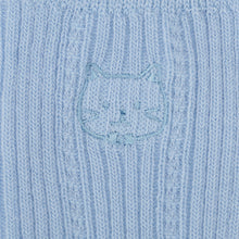  ふくふくにゃんこ  同色刺繍メロウクルーソックス

