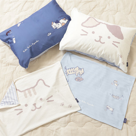 ふくふくにゃんこ 持続冷感ピローケース