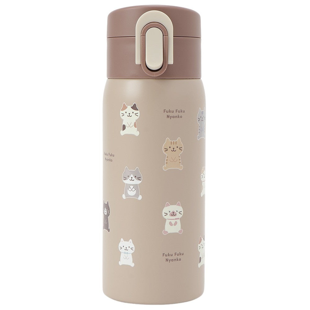 ふくふくにゃんこ ちょこんとワンタッチステンレスボトル350ml