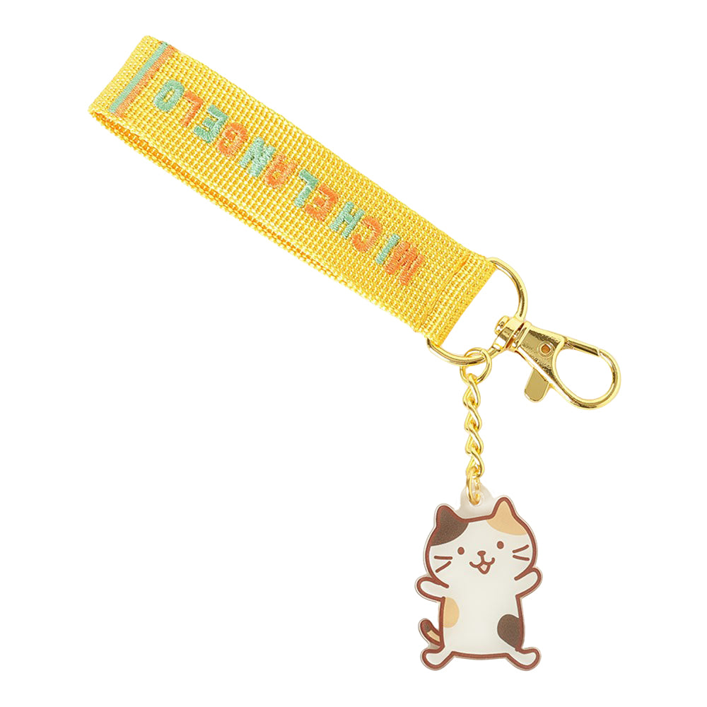 ふくふくにゃんこ ミケランジェロ バースデー 刺繡 タグ キーホルダー