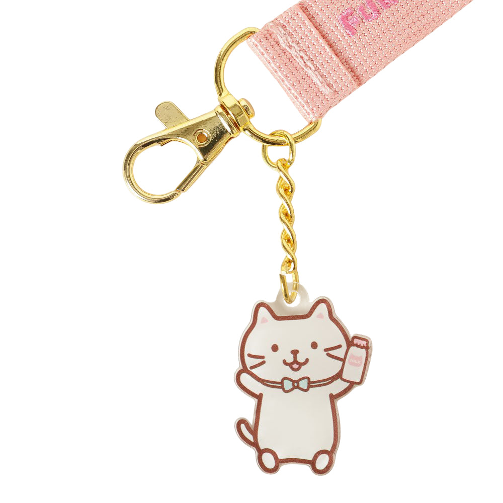 ふくふくにゃんこ しろたまちゃん バースデー 刺繡 タグ キーホルダー