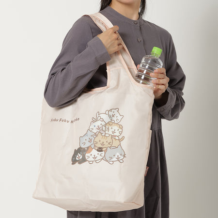 ふくふくにゃんこ 分けて使えるどっちも エコバッグ むぎゅっと