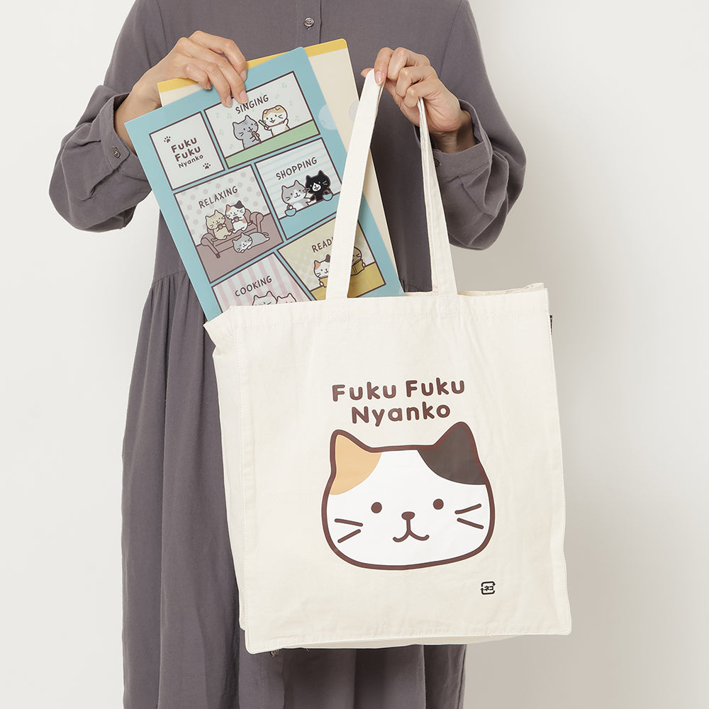 ふくふくにゃんこ ミケフェイス トートバッグ 【WEB限定】 – HAPiNS