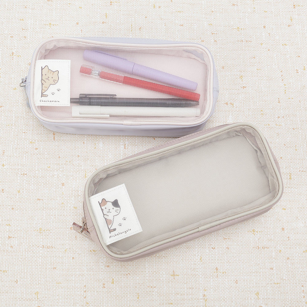 ふくふくにゃんこ ひょっこりメッシュ ペンポーチ 二層式 – HAPiNS