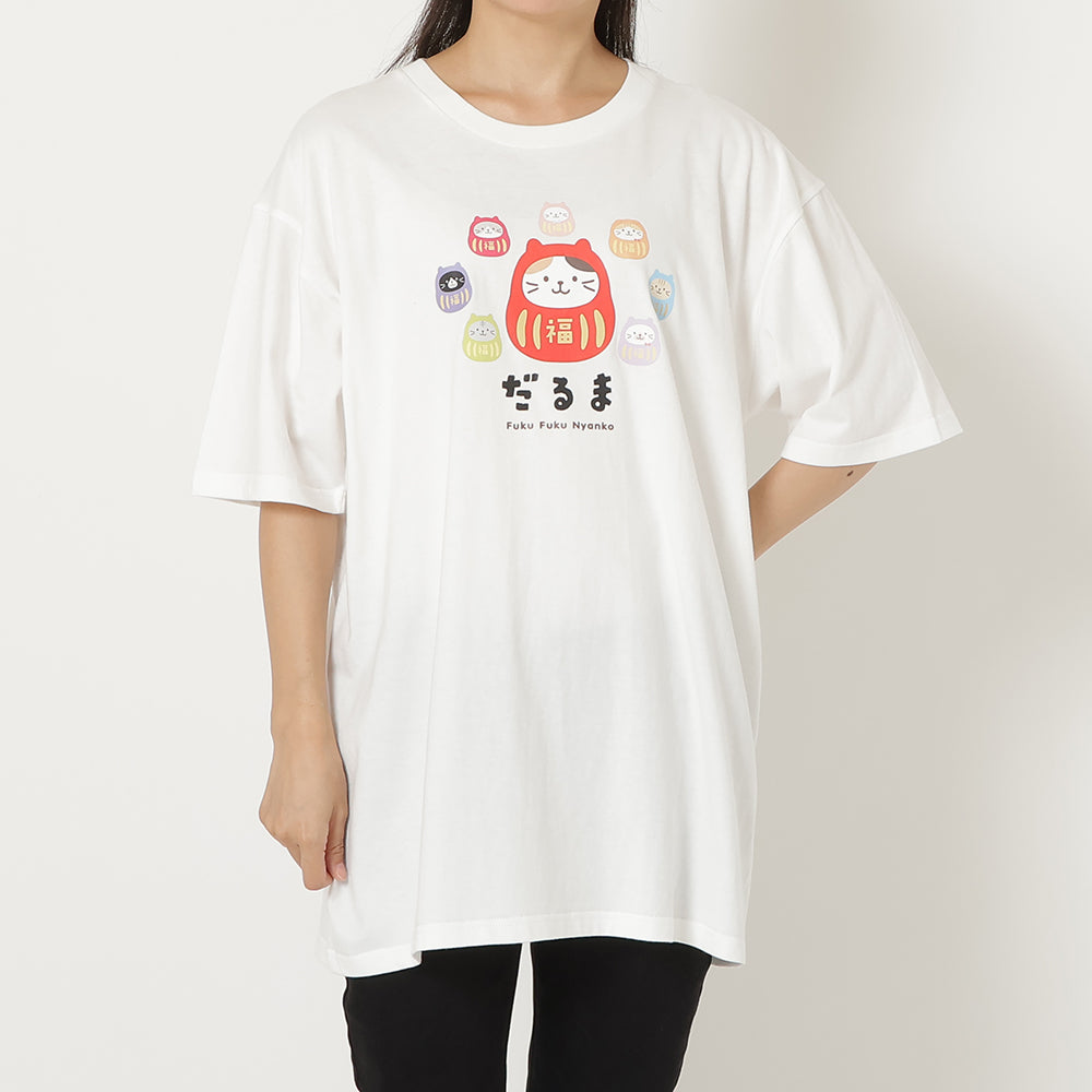 ふくふくにゃんこ　おみやげＴシャツ②だるま