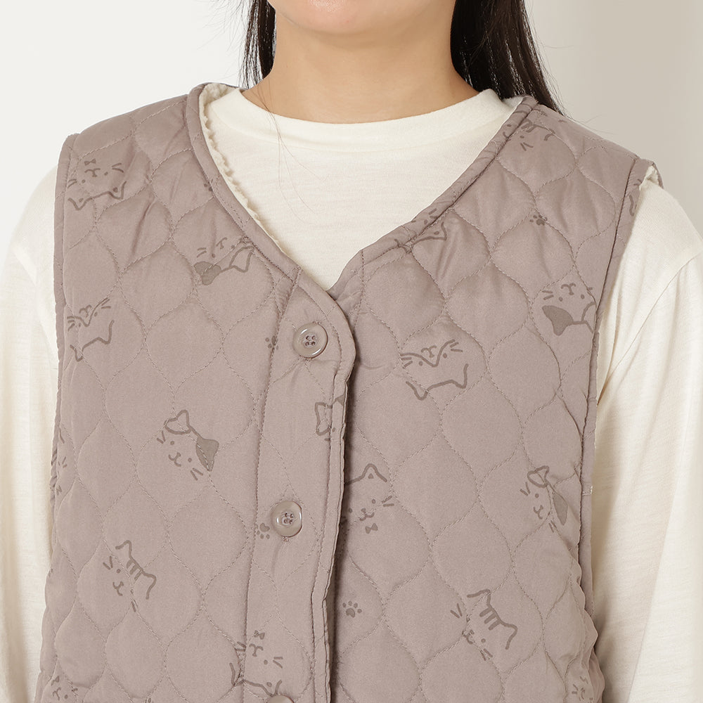 ふくふくにゃんこ 中綿キルトベスト – HAPiNS online shop