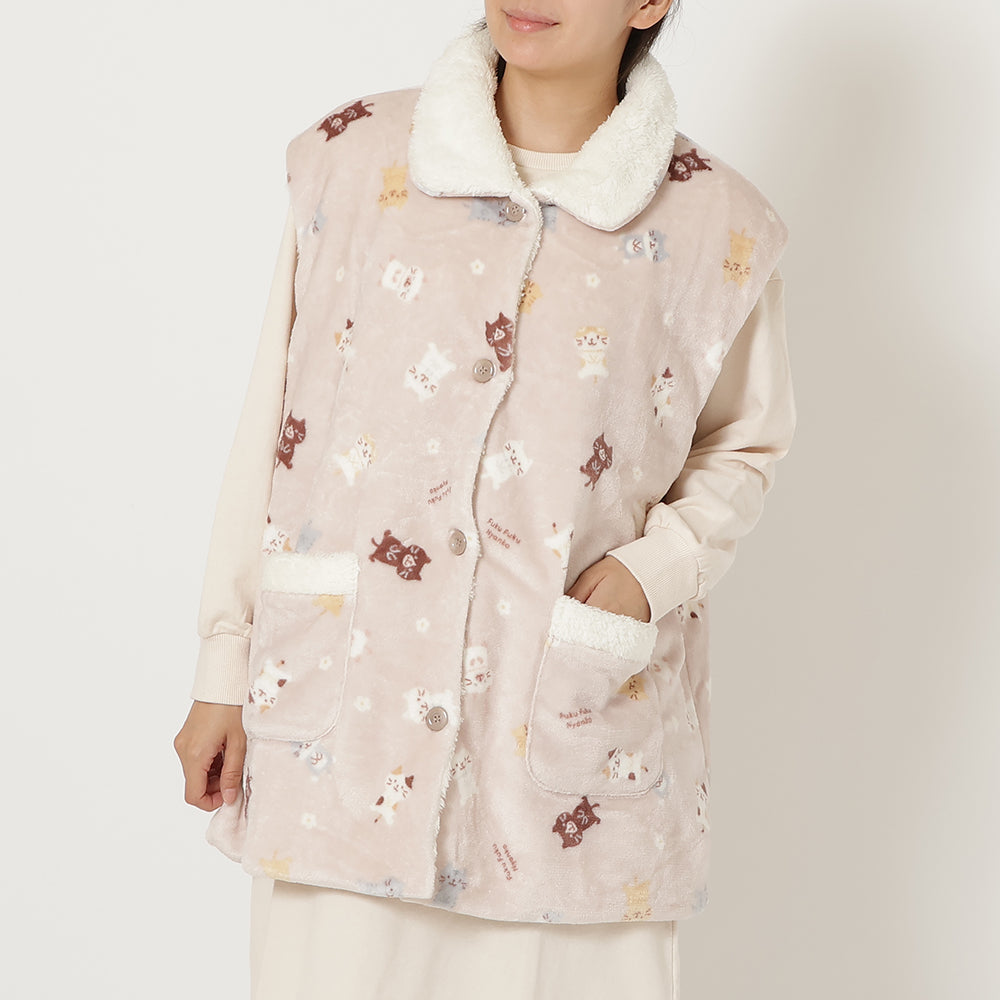 ふくふくにゃんこ フランネルあったかベスト – HAPiNS online shop