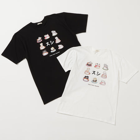 ふくふくにゃんこ　おみやげＴシャツ②スシ