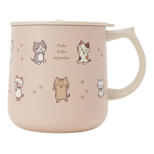  ふくふくにゃんこ ラテピンク ふた付き ステンレス マグカップ
