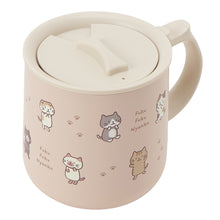 ふくふくにゃんこ ラテピンク ふた付き ステンレス マグカップ
