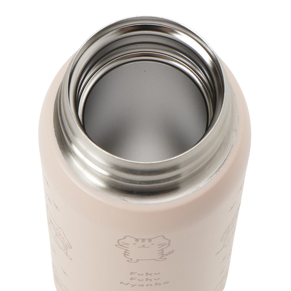 ふくふくにゃんこ ラテピンク ワンタッチ ステンレス ボトル 500ml