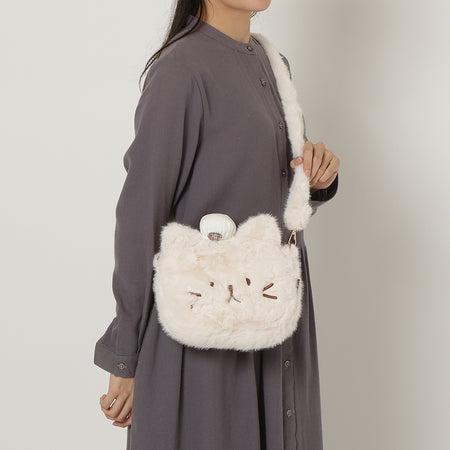 ふくふくにゃんこ まじめにゃんこ ふわもこ ミニ ショルダー バッグ【WEB限定】【海外向け商品】
