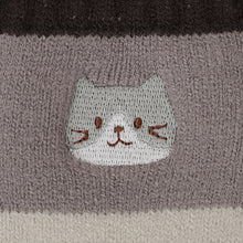  ふくふくにゃんこ 裏起毛太ボーダーソックス
