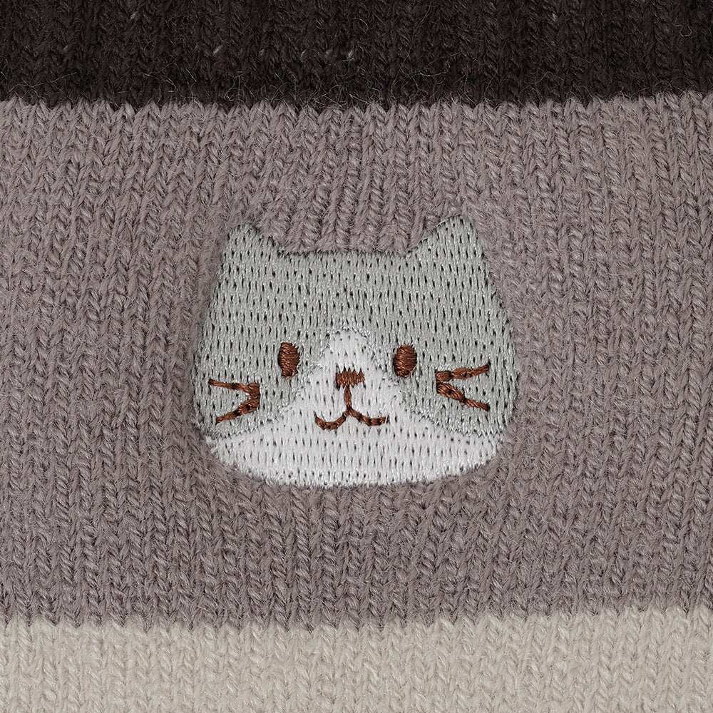 ふくふくにゃんこ 裏起毛太ボーダーソックス – HAPiNS online shop
