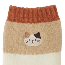  ふくふくにゃんこ 裏起毛太ボーダーソックス
