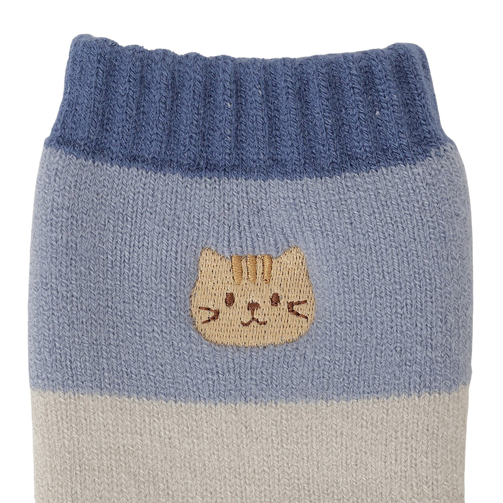 ふくふくにゃんこ 裏起毛太ボーダーソックス – HAPiNS online shop