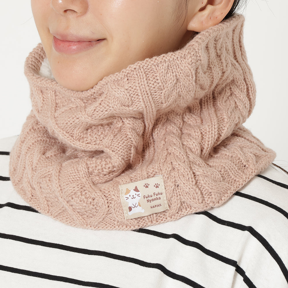 ふくふくにゃんこ 裏ボアケーブルネックウォーマー – HAPiNS online shop