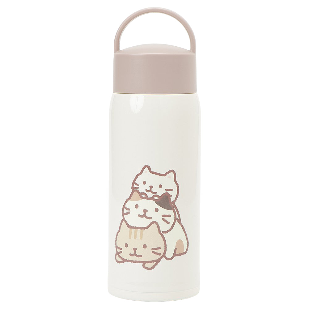 ふくふくにゃんこ むぎゅっとにゃんこハンドル付きステンレスボトル