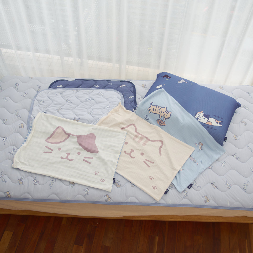 ふくふくにゃんこ 持続冷感ピローケース コンプリートセット