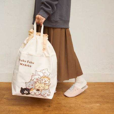 ふくふくにゃんこ むぎゅっとにゃんこストレージ巾着