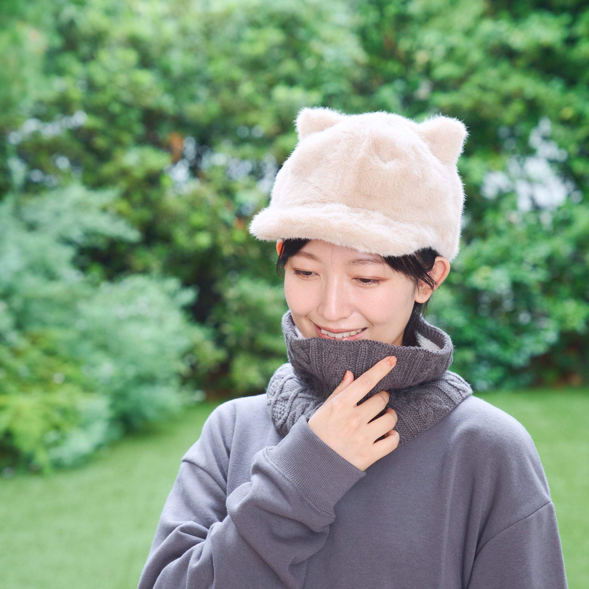 しっぽ付き猫耳ファーキャップ – HAPiNS online shop