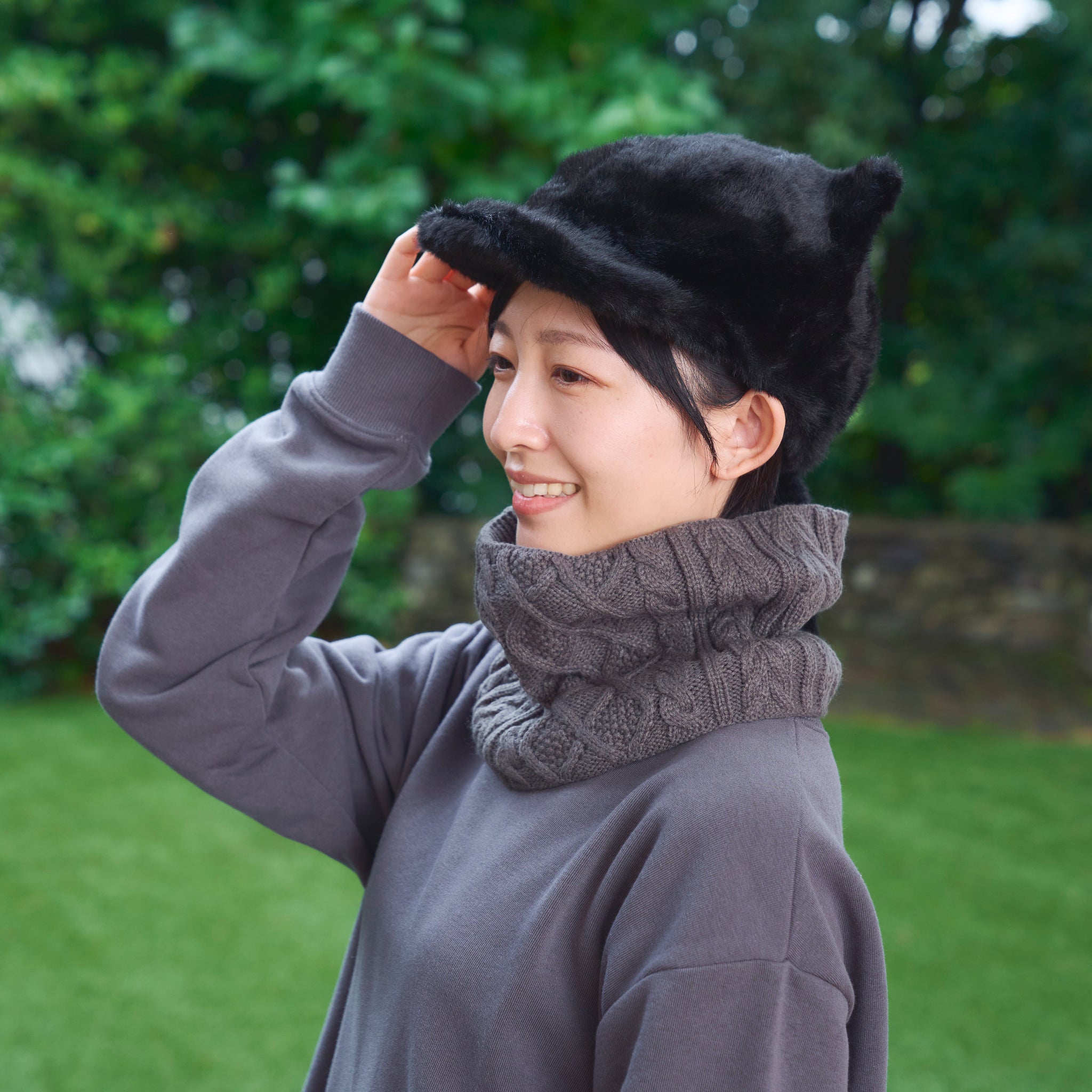 しっぽ付き猫耳ファーキャップ – HAPiNS online shop