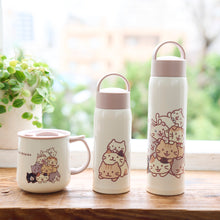  ふくふくにゃんこ むぎゅっとにゃんこハンドル付きステンレスボトル500ml
