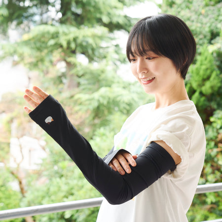 ふくふくにゃんこ プリント アームカバー