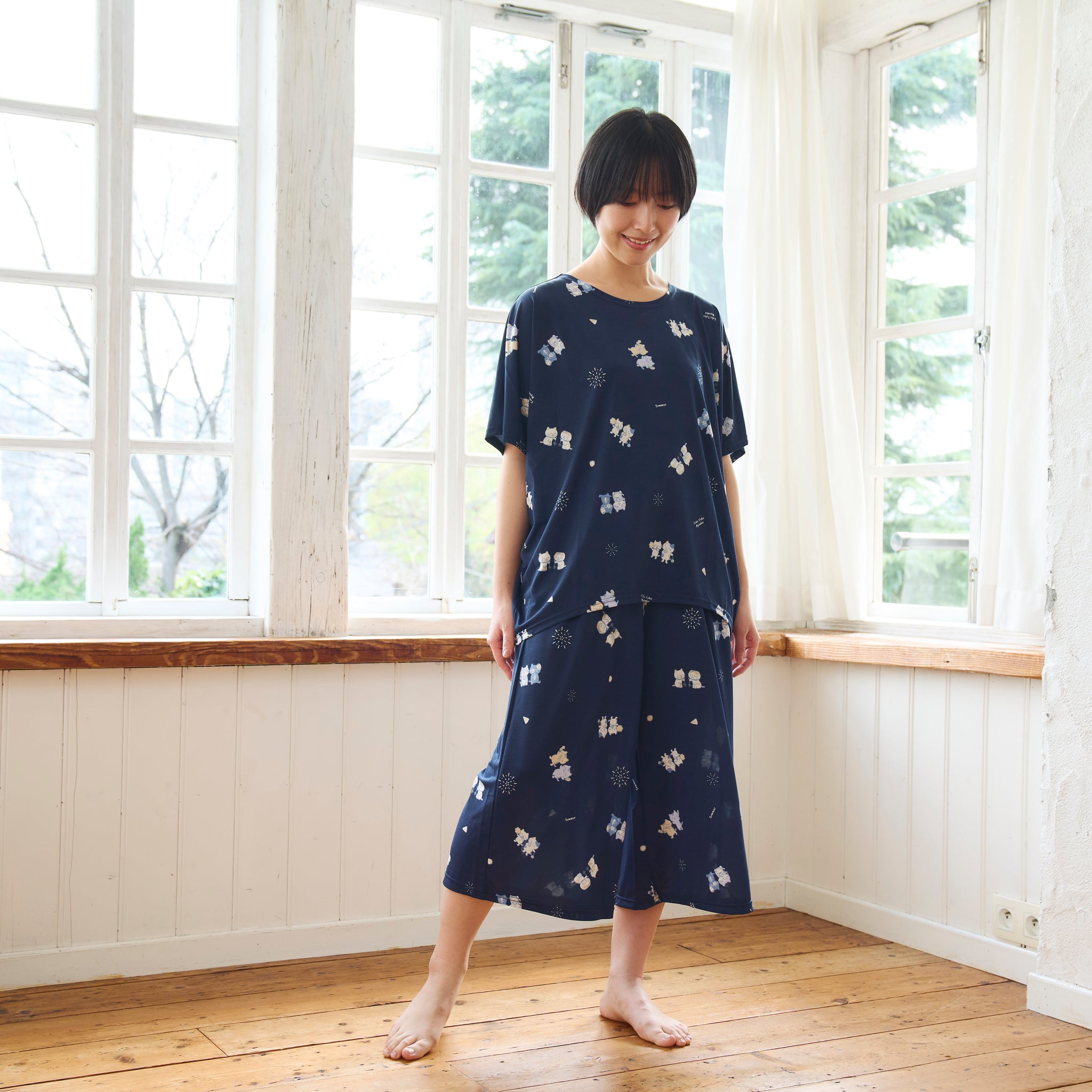 ふくふくにゃんこ ひんにゃり 七分丈 パンツ M – HAPiNS online shop