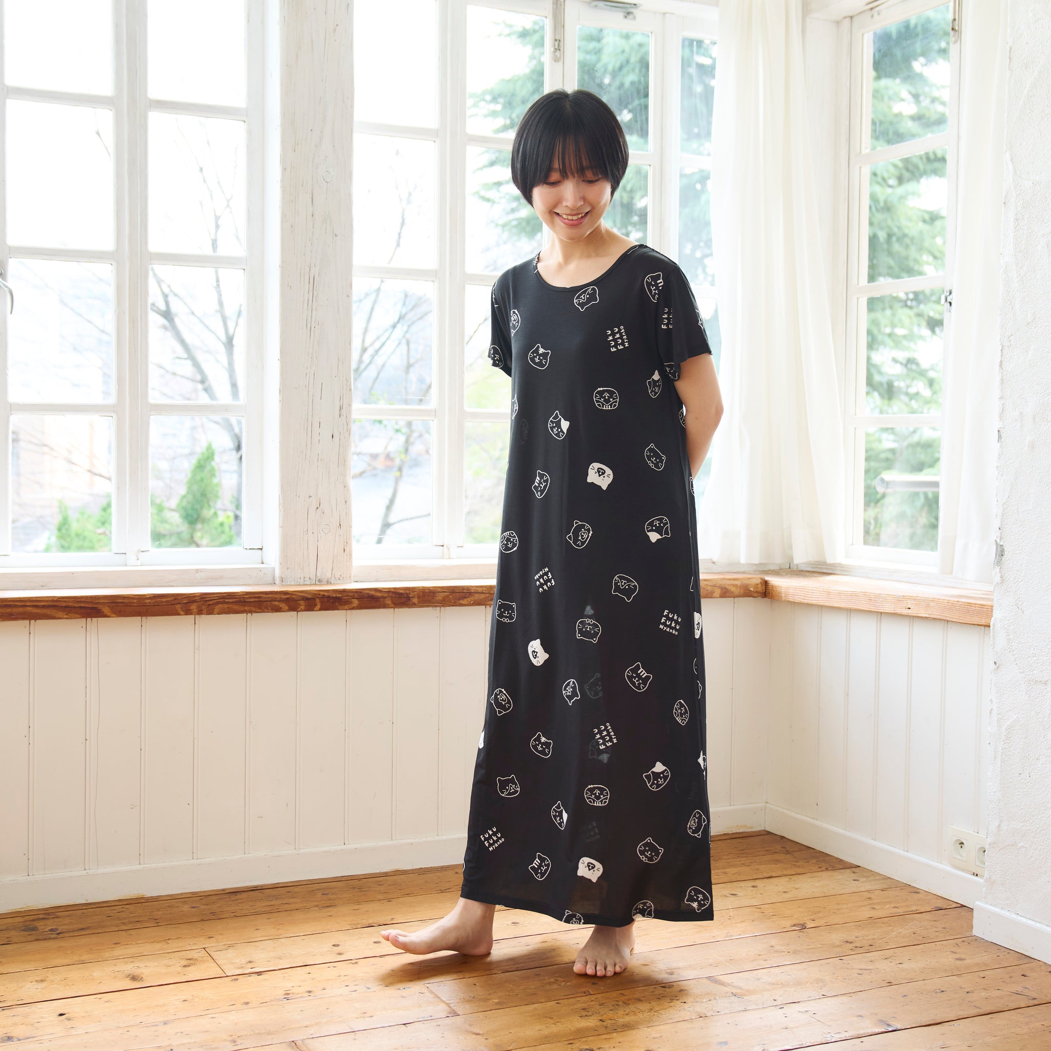 ぴーふくふく ふくふくにゃんこ ひんにゃり ワンピース – HAPiNS online shop