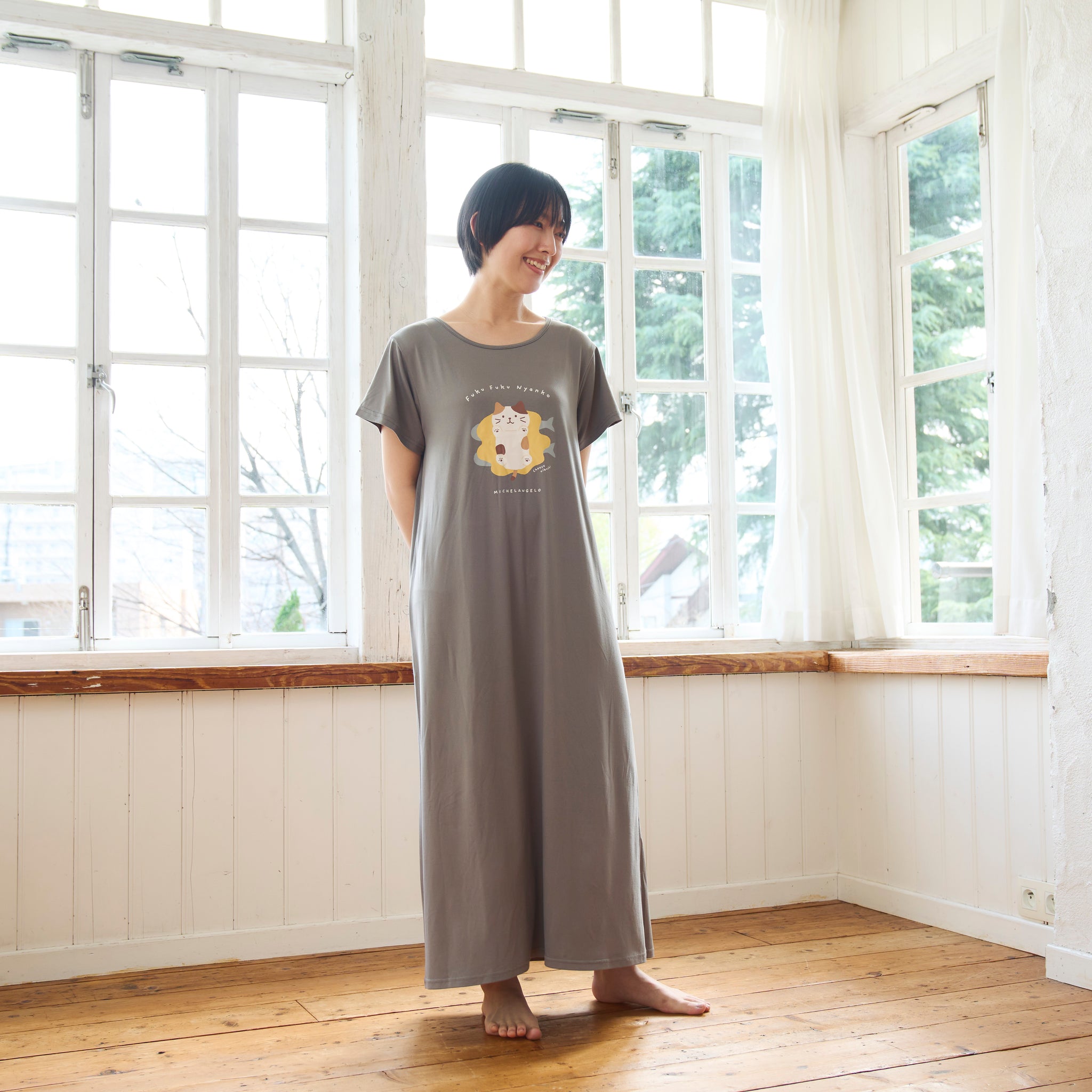 ふくふくにゃんこ きごこちリラフワ ワンピース – HAPiNS online shop