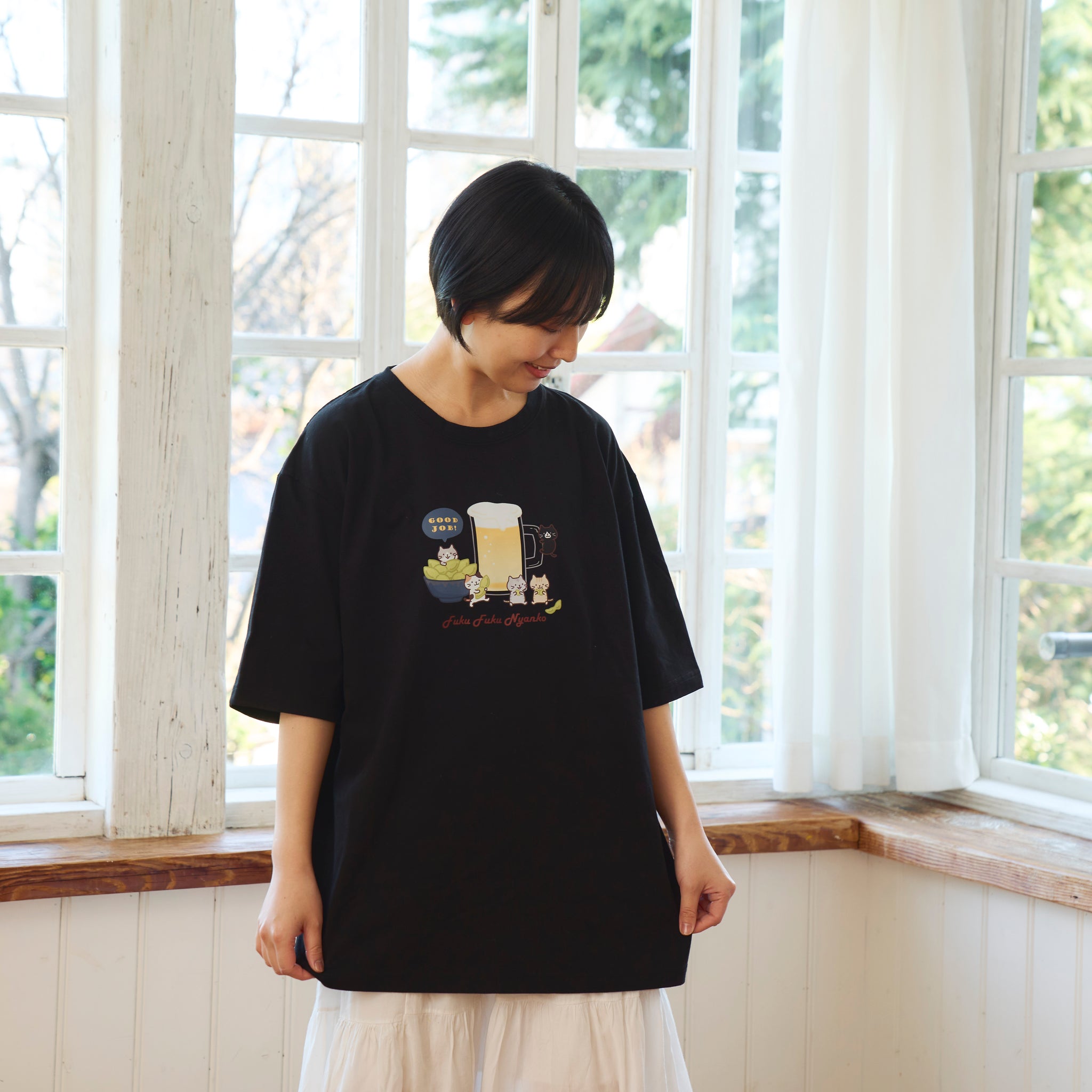 ふぐ ふくふくにゃんこ おつまみTシャツ – HAPiNS online shop