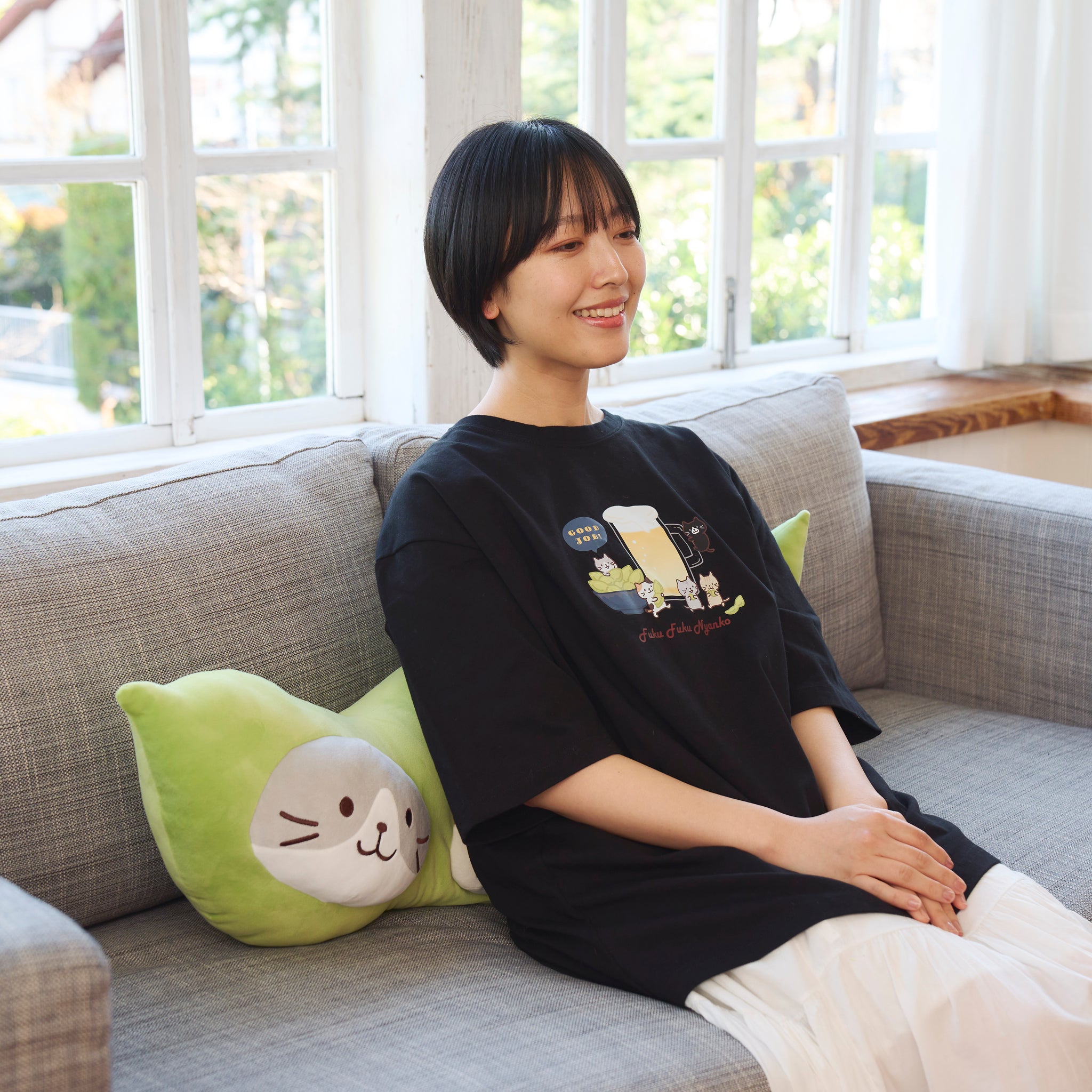 ふくふくにゃんこ えだまめ 抱き枕 – HAPiNS online shop