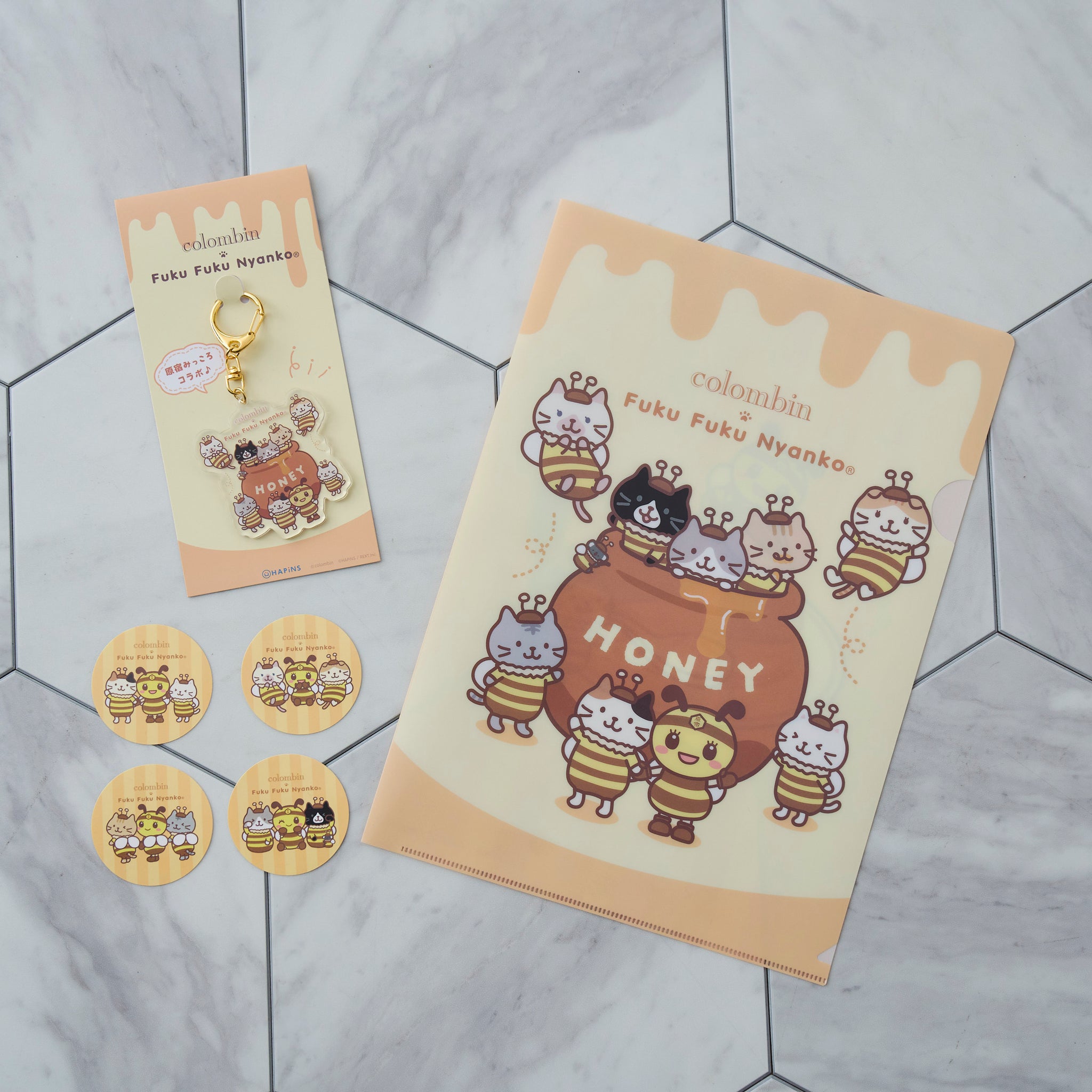 ふくふくにゃんこ × 原宿 みっころ コラボ アクリル キーホルダー