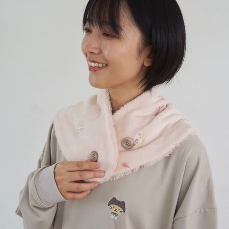 ふくふくにゃんこ 総柄フランネル ルームマフラー 【2026_秋冬】