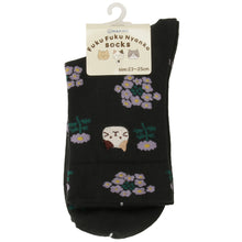  Fuku Fuku Nyanko花柄ロークルーソックス【3足税込1100円】
