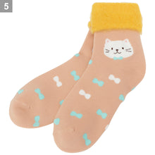  Fuku Fuku Nyanko発熱パイルロークルーソックス【3足税込1100円】
