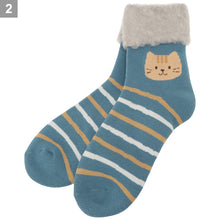  Fuku Fuku Nyanko発熱パイルロークルーソックス【3足税込1100円】
