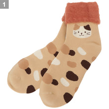  Fuku Fuku Nyanko発熱パイルロークルーソックス【3足税込1100円】
