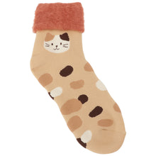  Fuku Fuku Nyanko発熱パイルロークルーソックス【3足税込1100円】

