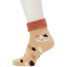  Fuku Fuku Nyanko発熱パイルロークルーソックス【3足税込1100円】
