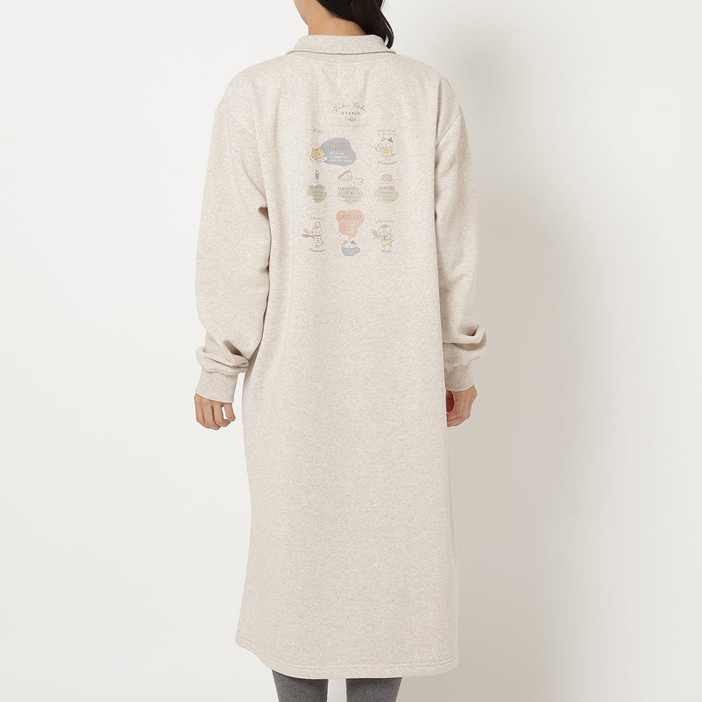 Fuku Fuku Nyankoのんびりスウェットジップワンピース