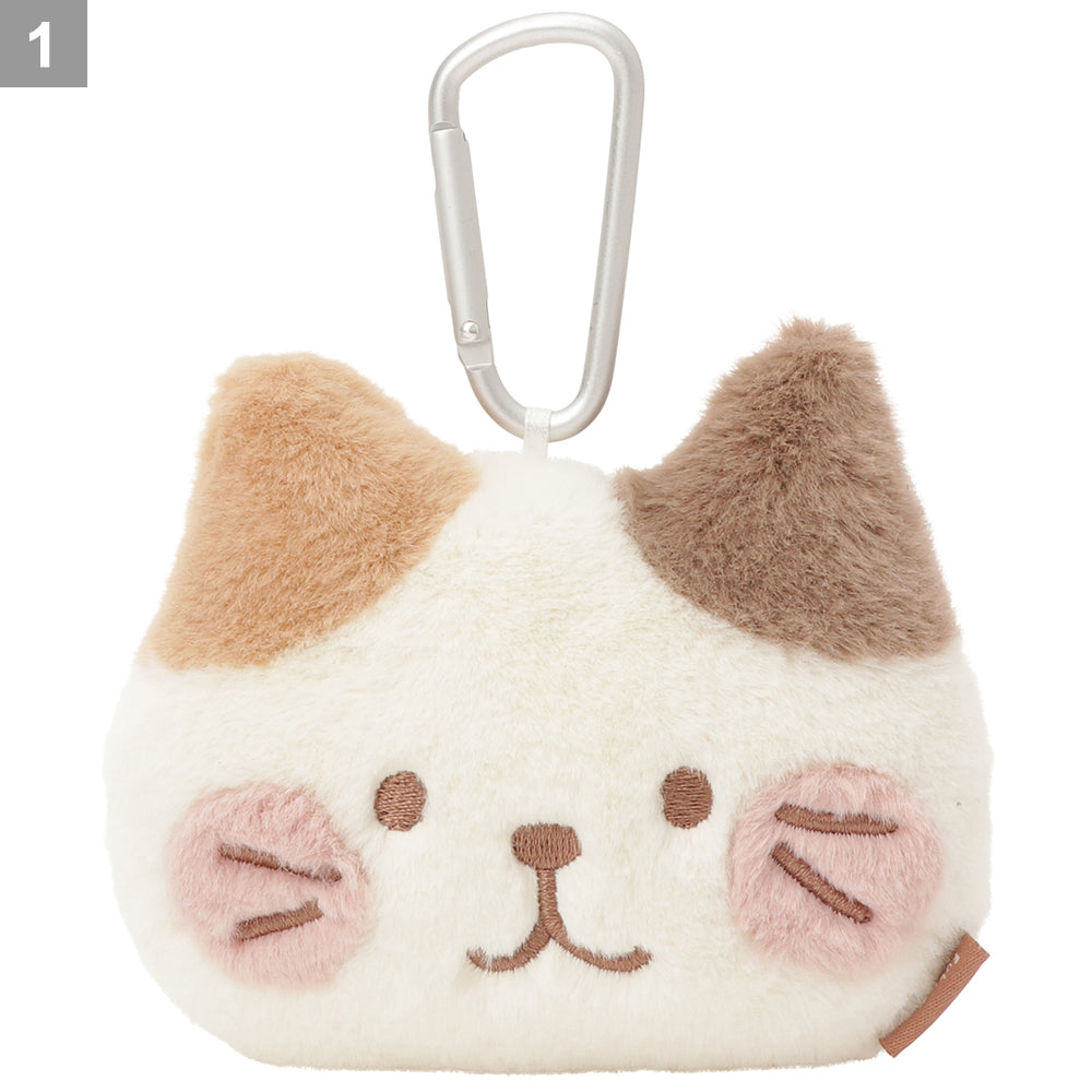 ふくふくにゃんこ ほっぺフェイスポーチ（ミケ・チャチャ・ハッチ）