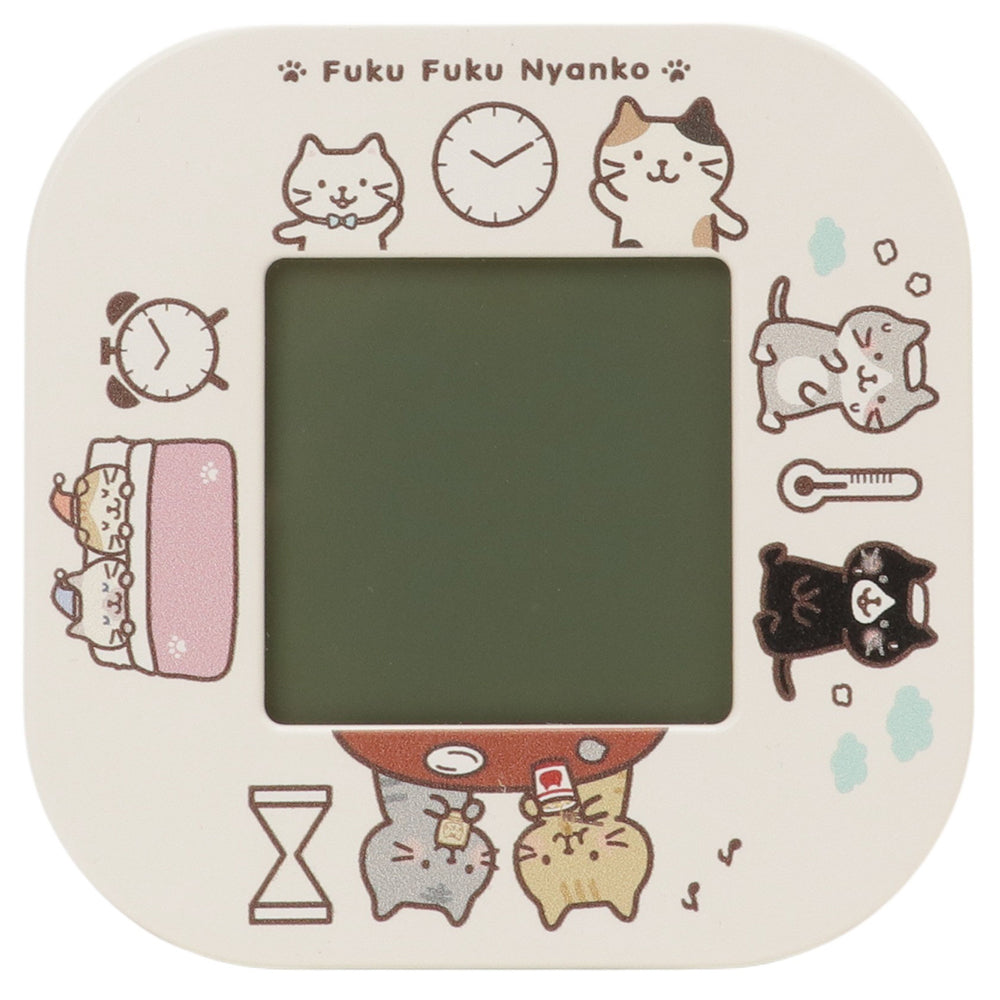 ふくふくにゃんこ デジタル回転クロック