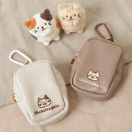 ふくふくにゃんこ ラテ色カラビナ付きガジェットポーチ