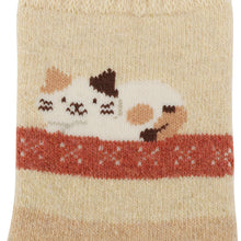 Fuku Fuku Nyanko毛混内パイルロークルーソックス【3足税込1100円】
